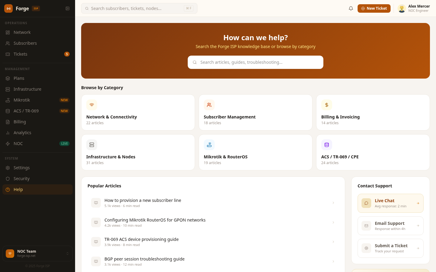 Help and documentation hub