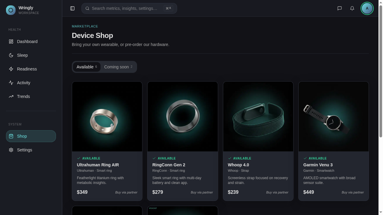 Shop - supported and upcoming devices